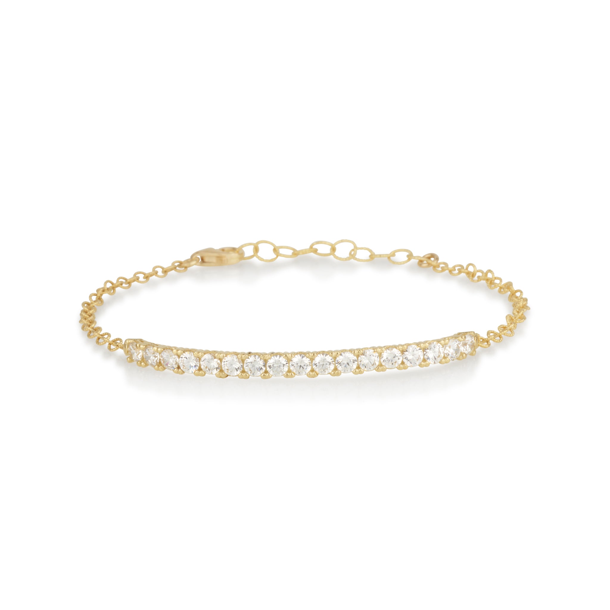 Sparkling yellow gold bracelet - Zircon stones – livni-jewelry