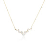 Sparkling yellow gold necklace - Nine zircon stones