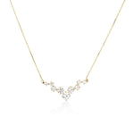 Sparkling yellow gold necklace - Nine zircon stones