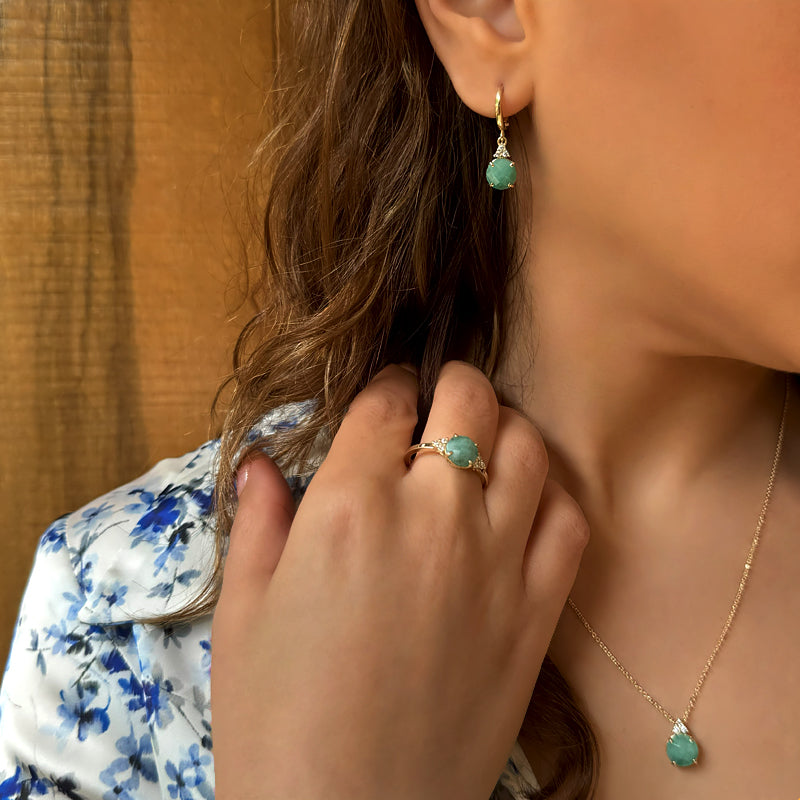Patrizia Round Ring - Natural Emerald