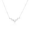 Sparkling white gold necklace - Nine zircon stones