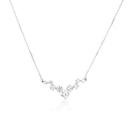 Sparkling white gold necklace - Nine zircon stones
