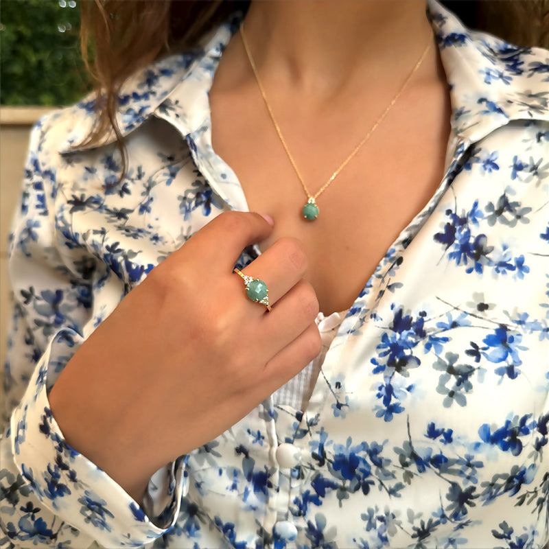 Patrizia Round Ring - Natural Emerald