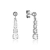 Sparkling white gold earrings - Four zircon stones