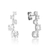 Sparkling white gold necklace - Five zircon stones