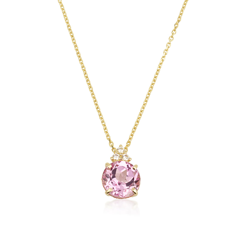 Patrizia Round Necklace - Pink Spinel