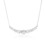 Sparkling white gold necklace - Nine zircon stones