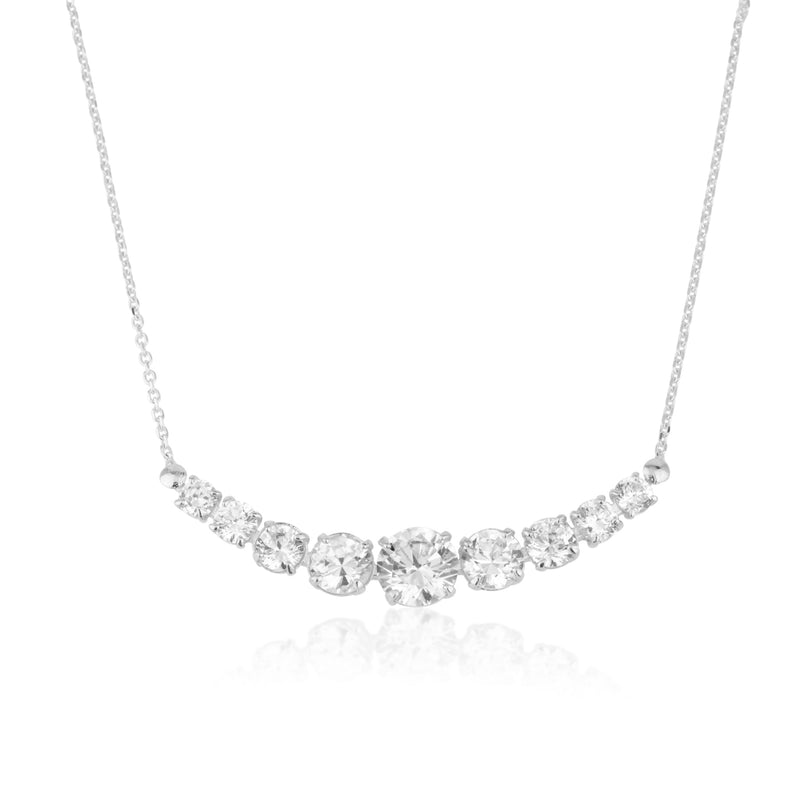 Sparkling white gold necklace - Nine zircon stones