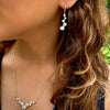 Sparkling yellow gold earrings - Five zircon stones