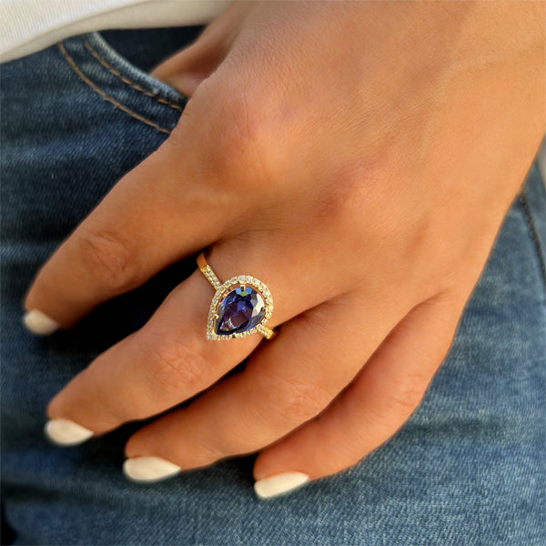 Vitalia - Drop Ring Sapphire