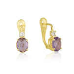 Oval Earrings  - Amethyst