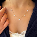 Necklace Sparkling - Five zircon stones