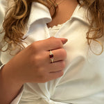 Patrizia Rectangle Ring - Garnet C.z.