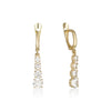 Sparkling yellow gold earrings - Four zircon stones