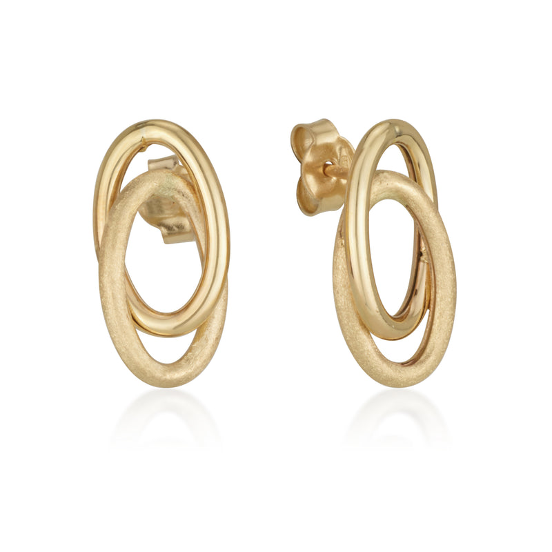 Earrings - Oval Cross Studs