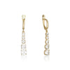 Sparkling yellow gold earrings - Five zircon stones