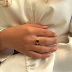 Patrizia Rectangle Ring - Garnet C.z.