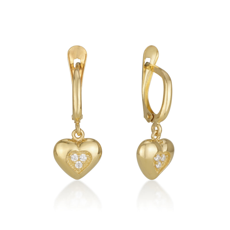 Earrings - Heart with zircons