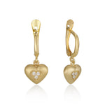 Earrings - Heart with zircons