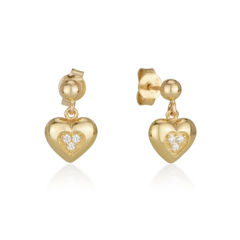 Earrings - Heart with zircons