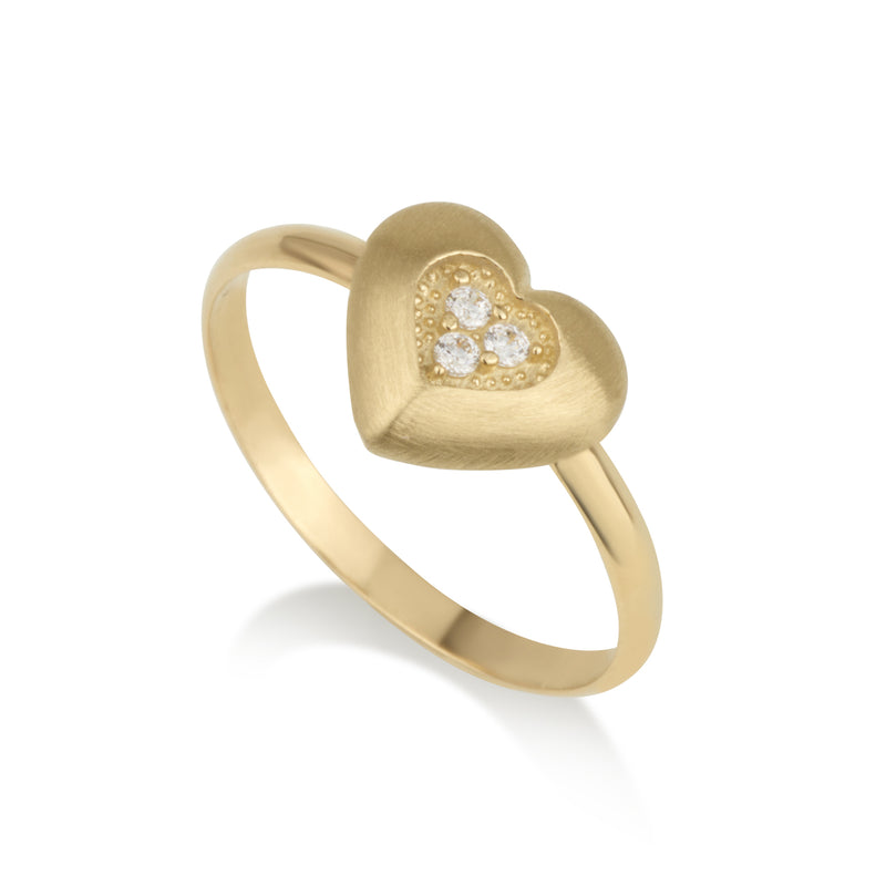 Ring - Heart with zircons