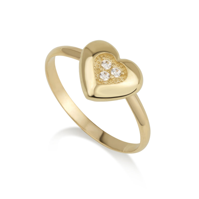 Ring - Heart with zircons