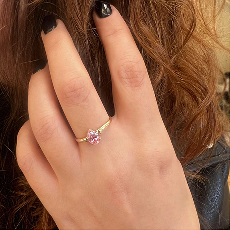 Drop Ring - Pink Spinel