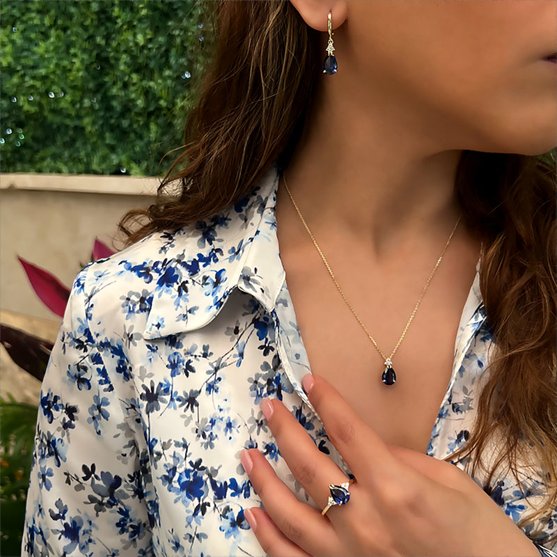 Patrizia Drop Ring - Sapphire Spinel