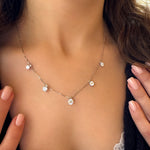 Necklace Sparkling - Five zircon stones