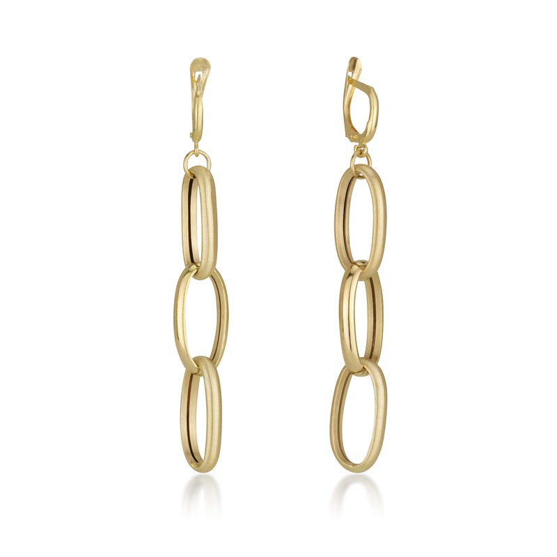 Earrings - Oval Cross Hanging