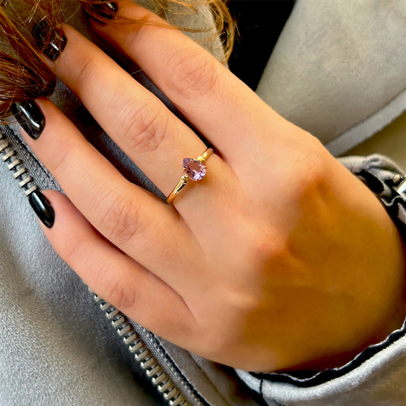 Drop Ring - Amethyst