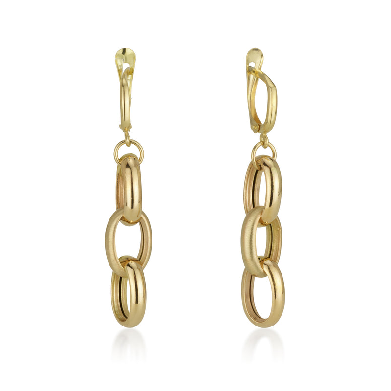 Earrings - Oval Cross Hanging