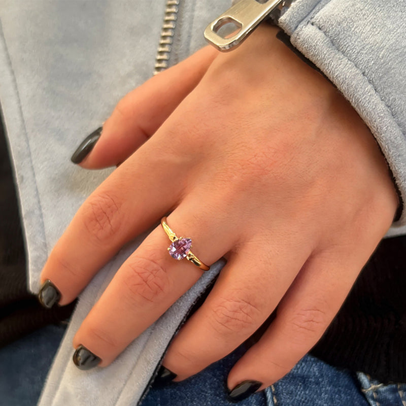 Drop Ring - Amethyst