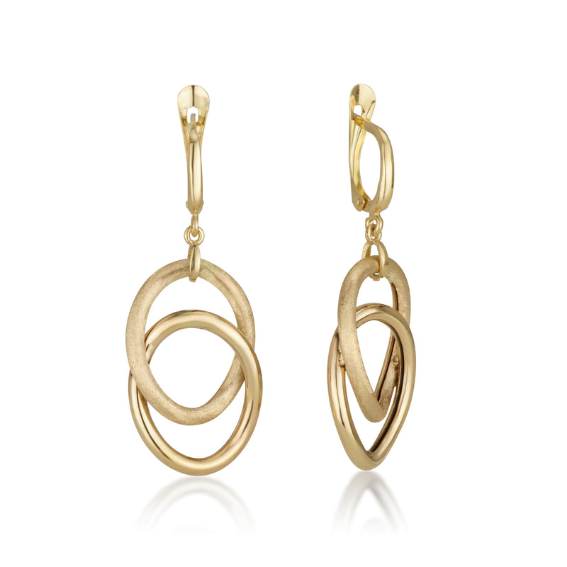 Earrings - Oval Cross Hanging