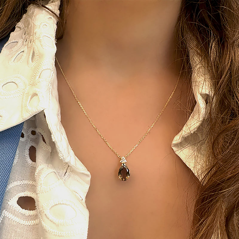 Patrizia Drop Necklace - Smoky