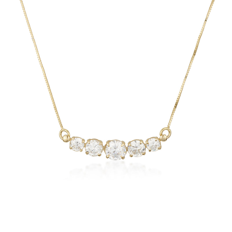 Necklace Sparkling - Five zircon stones