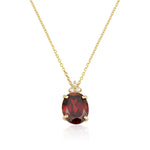 Patrizia Oval Necklace - Garnet C.z.