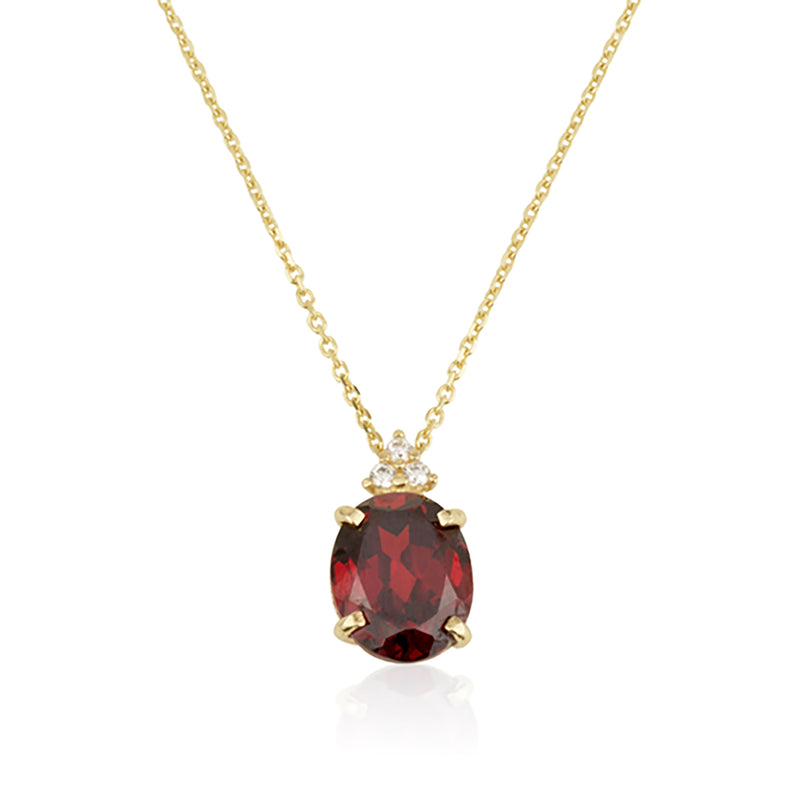 Patrizia Oval Necklace - Garnet C.z.