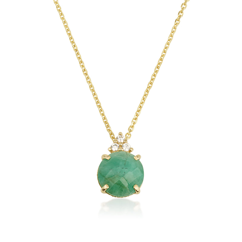 Patrizia Round Necklace - Natural Emerald