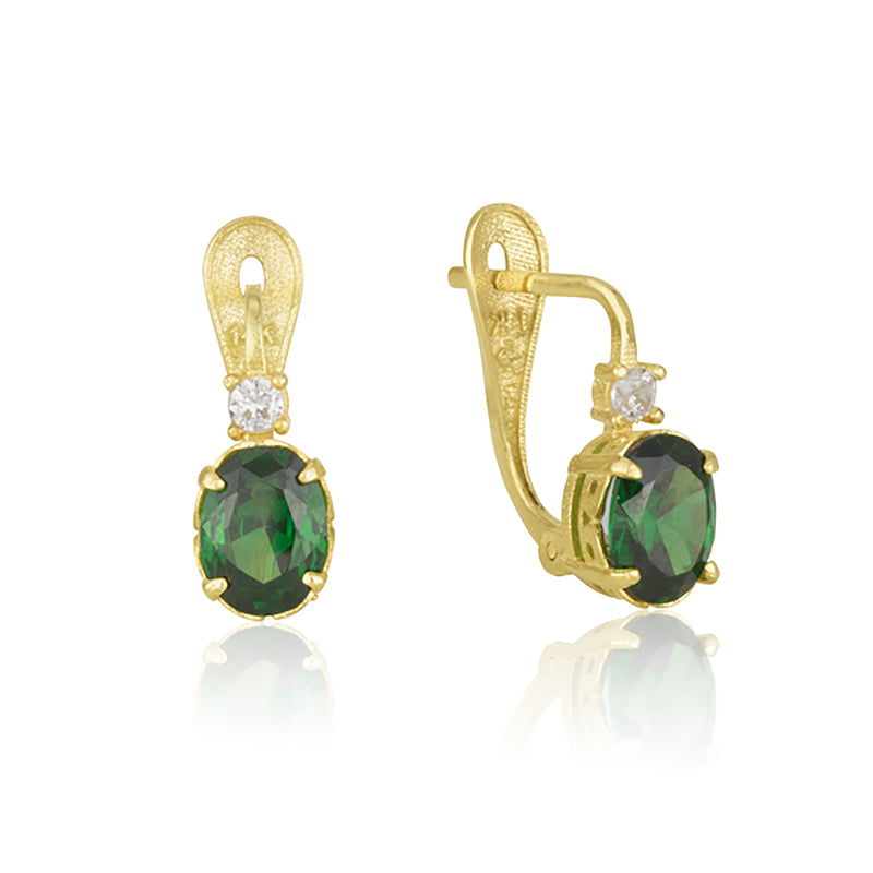 Oval Earrings  - Emerald Spinel