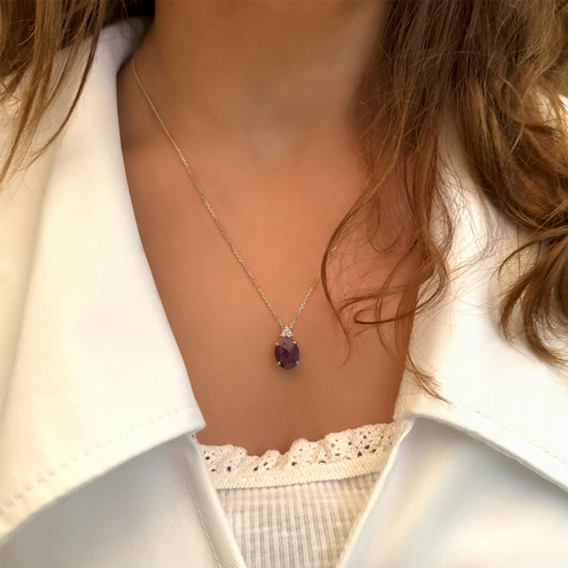 Patrizia Oval Necklace - Natural Ruby