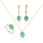 Patrizia Oval  Necklace - Natural Emerald