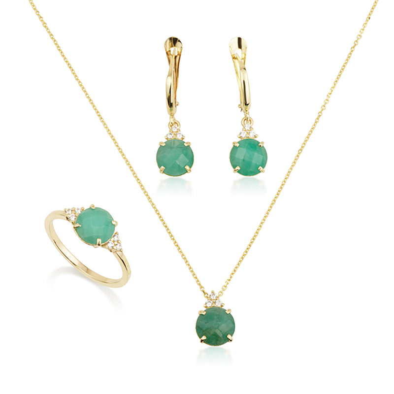 Patrizia Round Ring - Natural Emerald