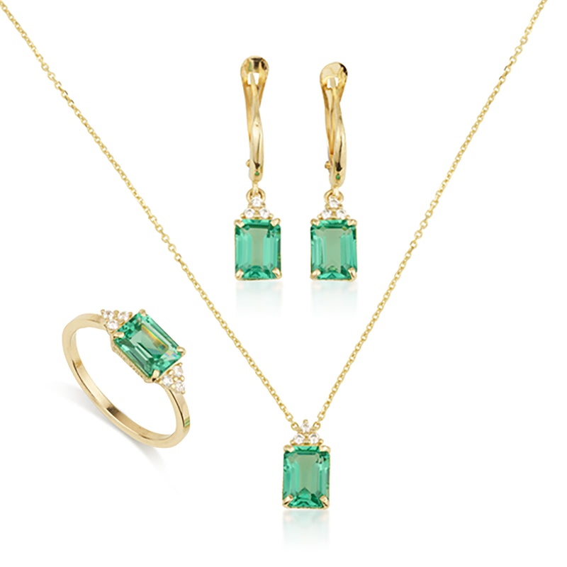 Patrizia Rectangle Necklace - Light Emerald Spinel
