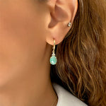 Patrizia Oval  Earrings - Natural Emerald