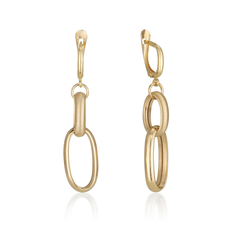 Earrings - Oval Cross Hanging