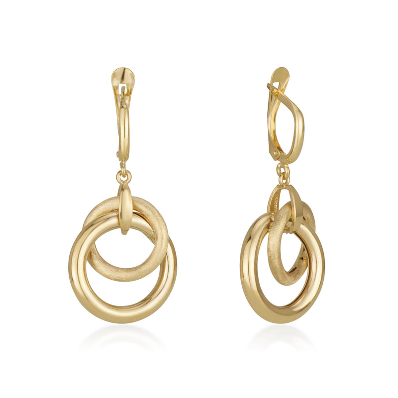 Earrings - Round Cross Hanging