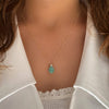 Patrizia Oval  Necklace - Natural Emerald