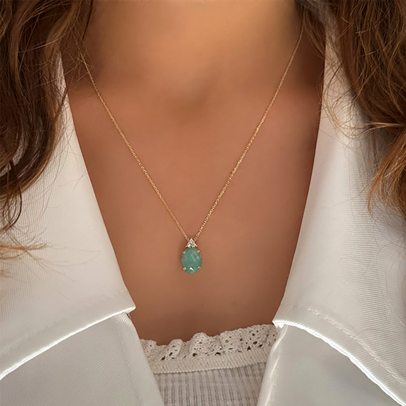 Patrizia Oval  Necklace - Natural Emerald