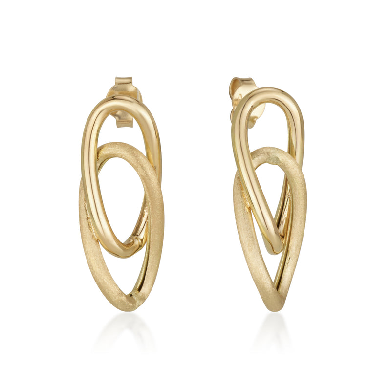 Earrings - Oval Cross Studs